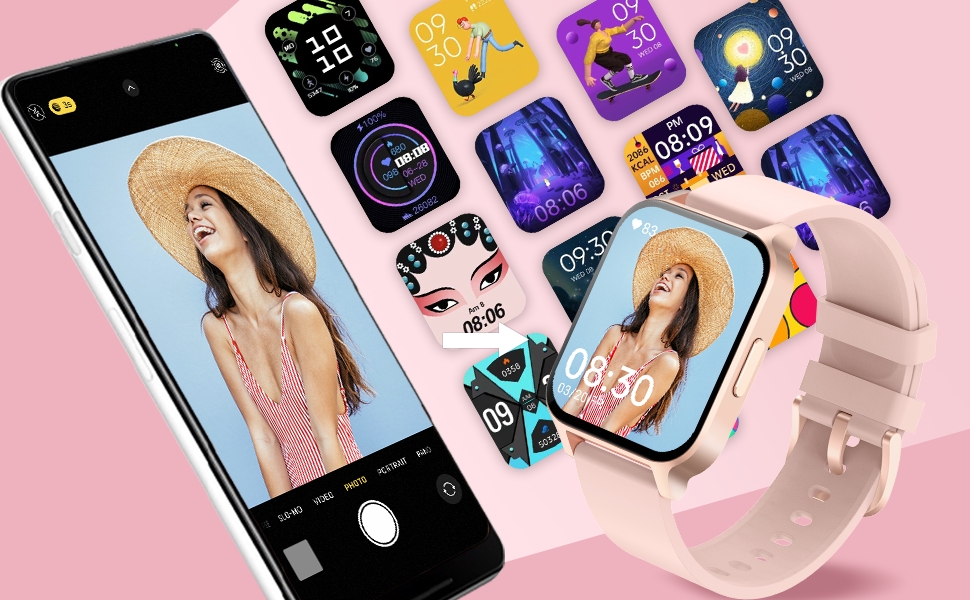 Montre Connectée pour Femme Smartwatch Bluetooth Sport Podometre  Cardiofrequencemetre Oxymetre Montre Intelligente pour Android iOS -  Cdiscount Téléphonie
