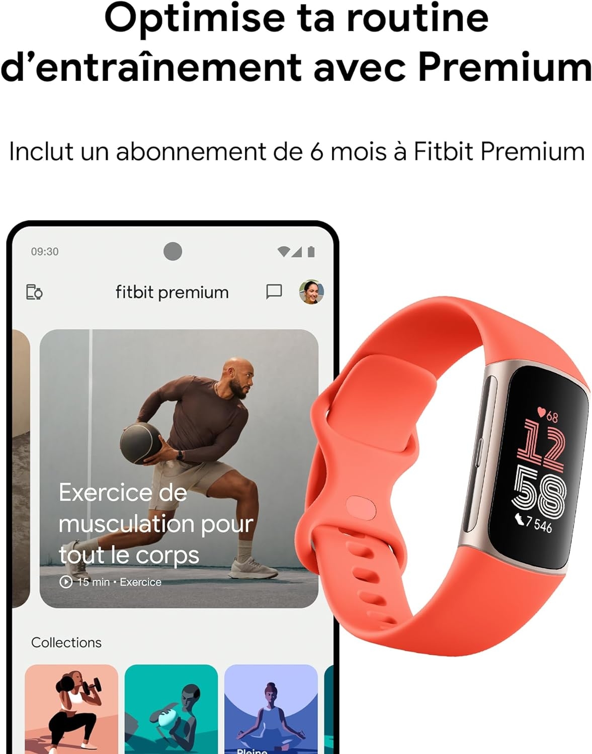 Fitbit by Google Charge 6 Bracelet d'activité avec un abonnement