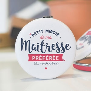 Miroir Maîtresse, Cadeau maitresse, Merci maitresse, cadeau ecole, cadeau personnalisé maitresse