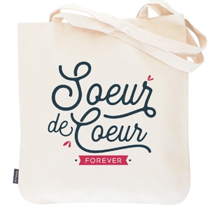 Tote bag Soeur de Coeur, copine, Noël copine, Anniversaire copine, sac copine, cadeau amie