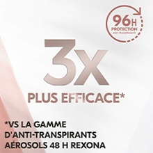 96 h de protection maximale, ultra efficace pour lutter contre la transpiration excessive, odeurs